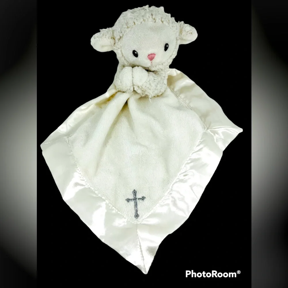 Baby Aspen lovey Bedtime Blessings Prayer Lamb sheep Rattle Security Blanket
